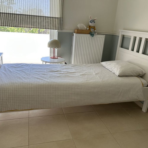 Ikea Hemnes Bed 90x200 with Nattapa Guardrail like new, pine wood