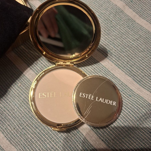 Estee Lauder collectible powder new with gold alligator case