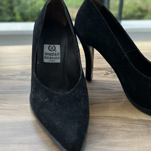 Anastazi Bournazos leather vintage pumps, size 37.5, black