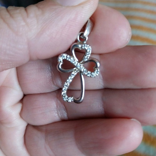 Steel cross with zircon new