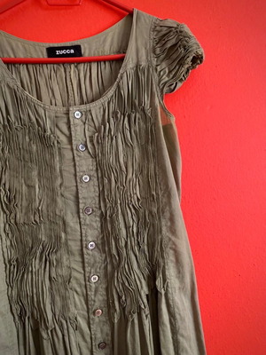 Zucca linen khaki dress M 100% cotton new