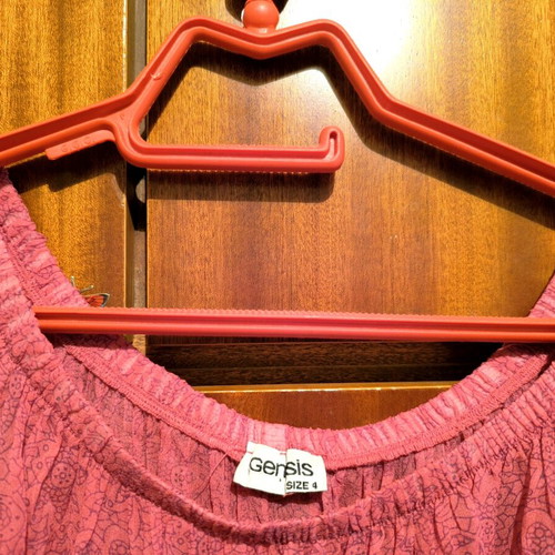 Blouse used summer see through, pink, size L