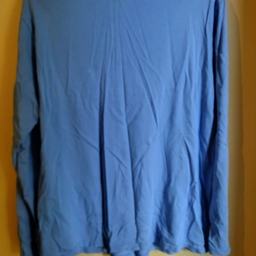Long-sleeve cotton blue shirt like new, age 14