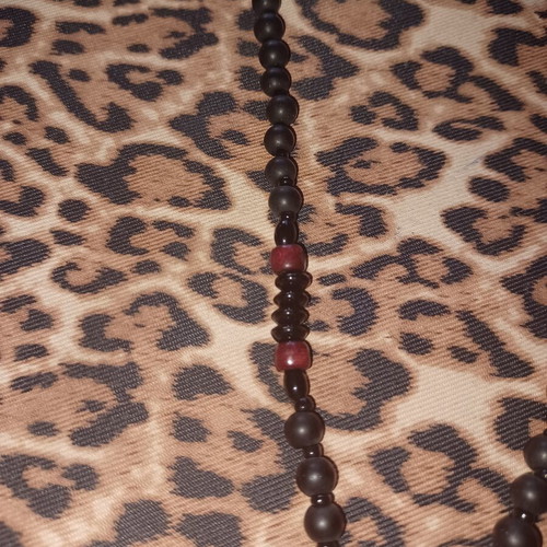 Men's black rosary with cross like new