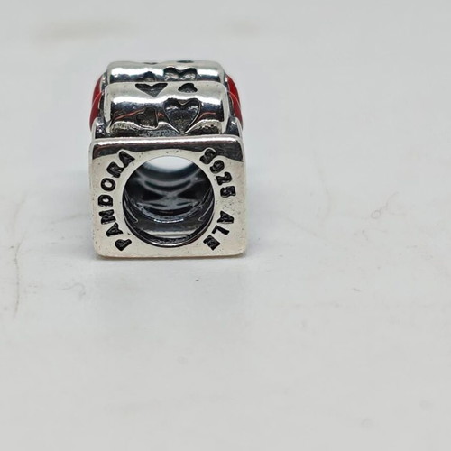 Disney Minnie Mouse "MOM" Silver Charm S925 like new with Red Bow