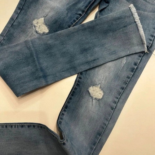 Jeans new with strass for girls height 158, blue A-Style