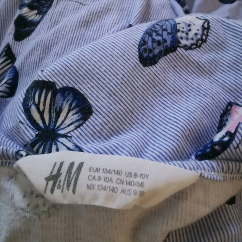 H&M Dress 134/140 Like New, White and Blue