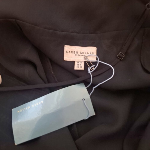 Karen Millen silk dress new with label, black and white