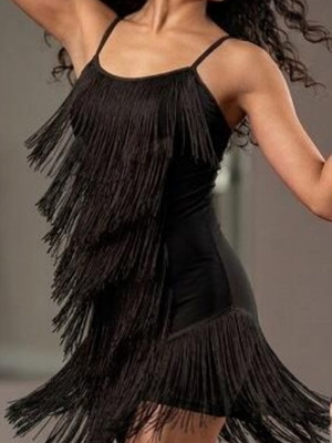 Black dress with fringes Pink Woman like new, size M