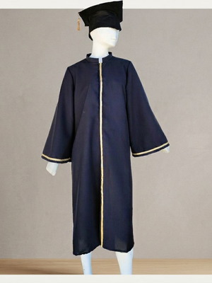 Adult Graduation Gown Black Satin with Cap S/M Palatino new