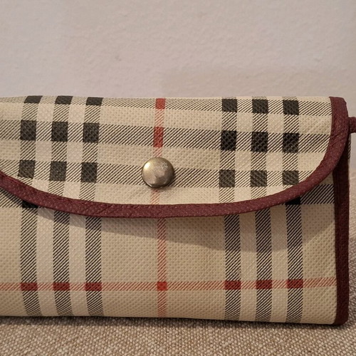 Fabric hand bag like new, beige with multicolor stripes