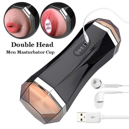 Men Masturbator with Vibration and Earphones, New