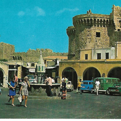Collectible postcards used, pack of 10, 1970-80