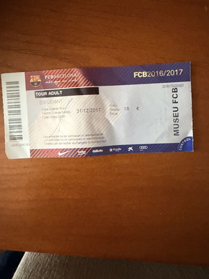 Barcelona Museum Ticket 2016/2017 like new