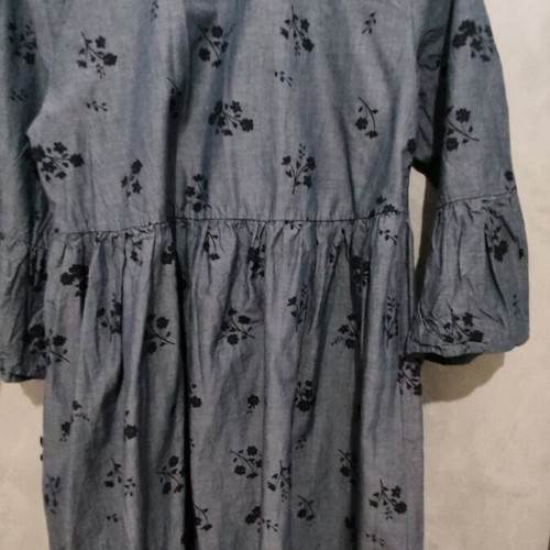Floral dress Happy People with 3/4 sleeve like new, blue