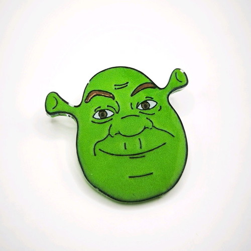 Shrek pin new, green, 3.5 cm