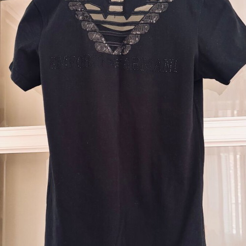 Emporio Armani black T-shirt like new with EA7 logo and eagle details