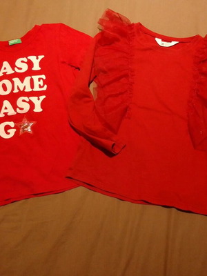 Girls' blouse set like new, sizes 128 and 134 cm