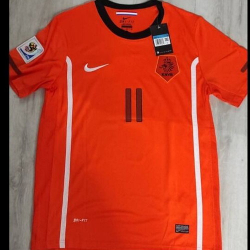 Netherlands National Team 2010 World Cup Home Jersey with Robben 11