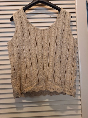 Knitted cotton tank top like new, beige, XL