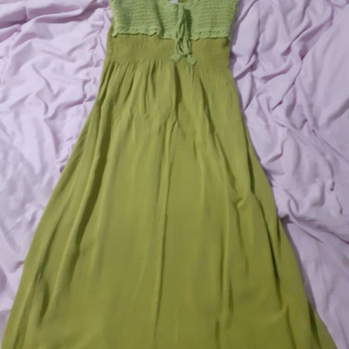 Mini summer dress new with knitted bust green size M
