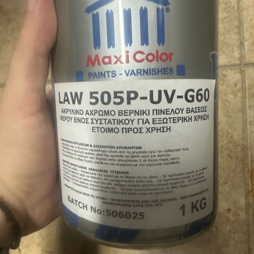 Acrylic water-based clear varnish one-component satin LAW 505-UV G60 1 kg new