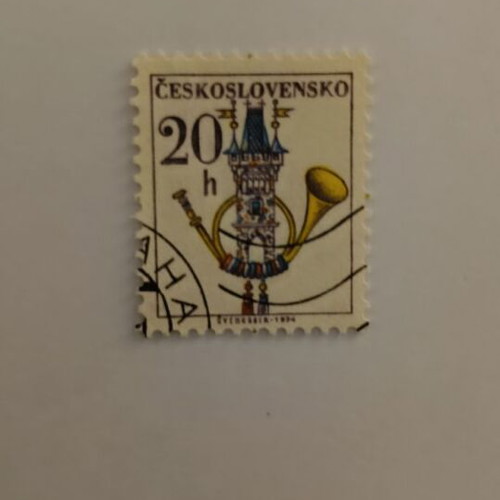 Czechoslovakia 20h Stamp Castle and Post Horn like new