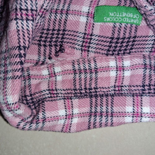 Benetton Girls' Shirt 11-12 Years Like New, Pink Checked
