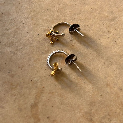Spirito Rosa small hoop earrings new, silver 925