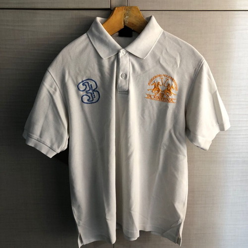 La Martina Polo Shirt M like new, white with embroidered details