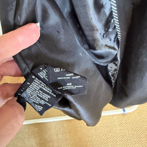 H&M Black Trench Coat used, size 36 Small