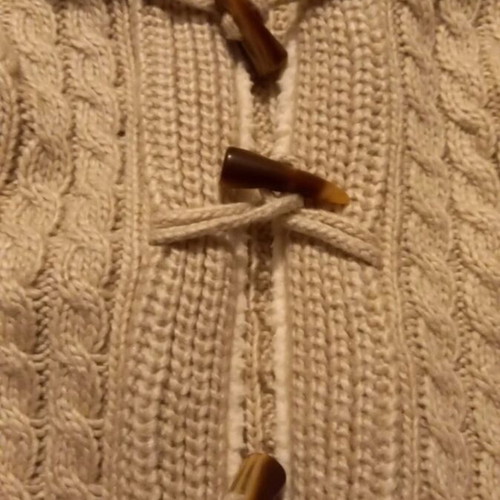 Zara Knitwear cardigan size M (38) like new, beige with fur details