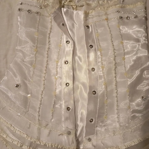 Wedding bustier used with rhinestones, white, size S
