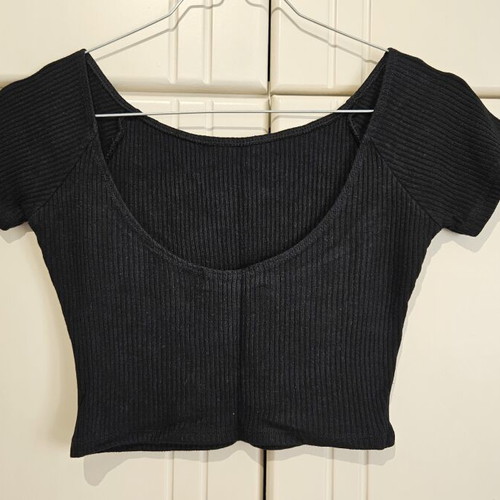 Pull & Bear cropped top, black, size M