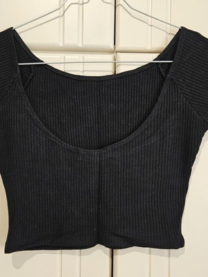 Pull & Bear cropped top, black, size M