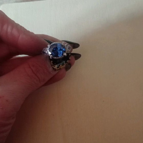 Silver ring with beautiful blue stone new