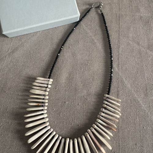 Sharra Pagano necklace like new with tourmaline and bone