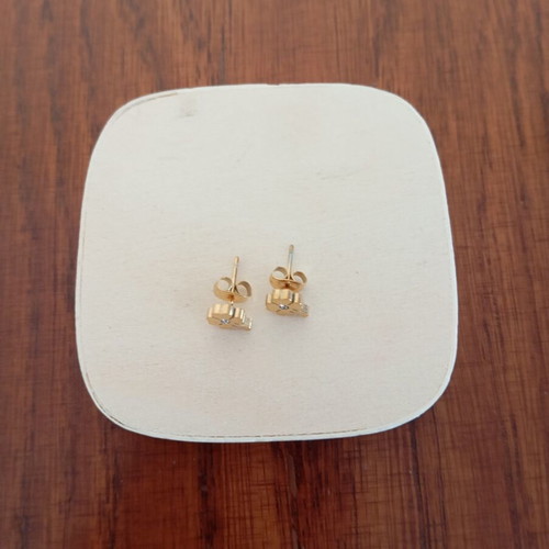 Earrings new, stainless steel, gold color, hypoallergenic