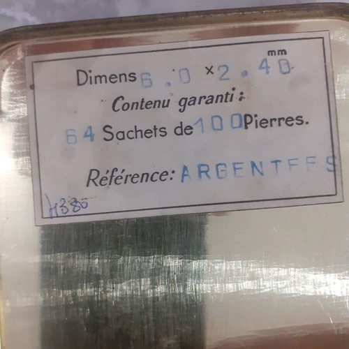 Vintage U.T.M. metal box used, French 1960s lighter stones
