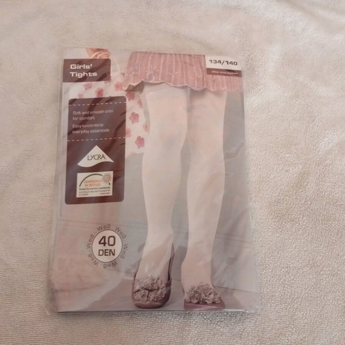 Girls' thick white tights 40DEN new