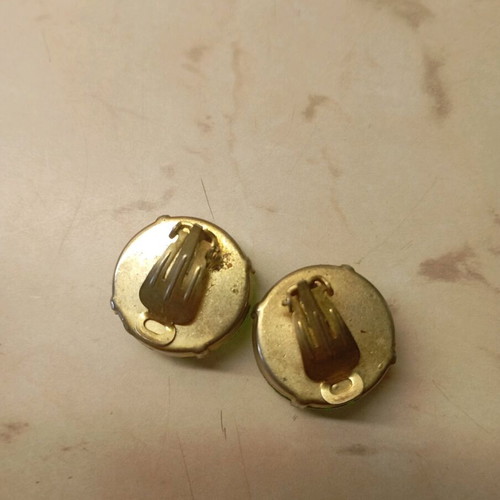Vintage earrings used, green
