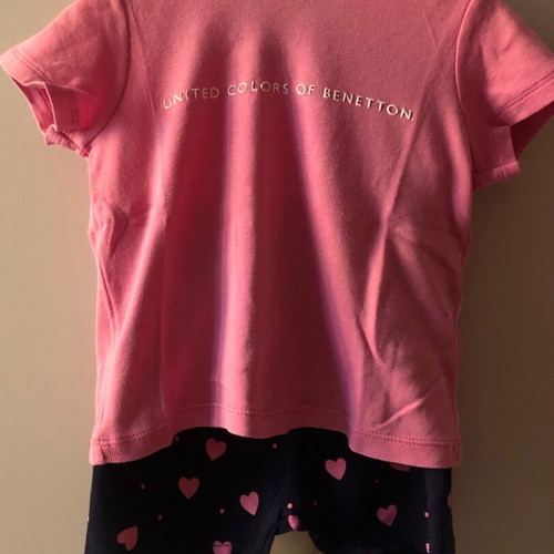 Benetton t-shirt and Frozy leggings set like new, 12-18 months