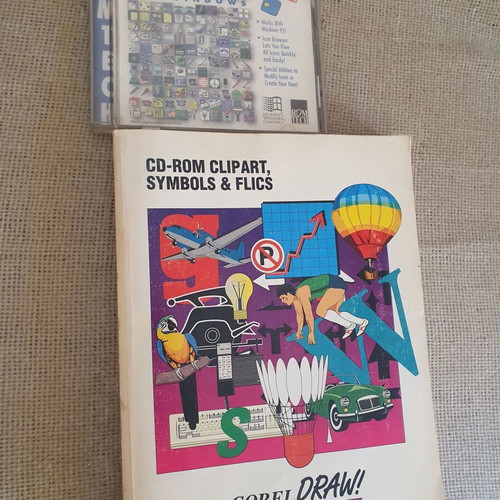 Retro & Classic Clipart Collection CD ROM with used Corel Draw book