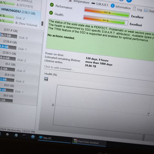 SK Hynix BC711 NVMe SSD 256GB used