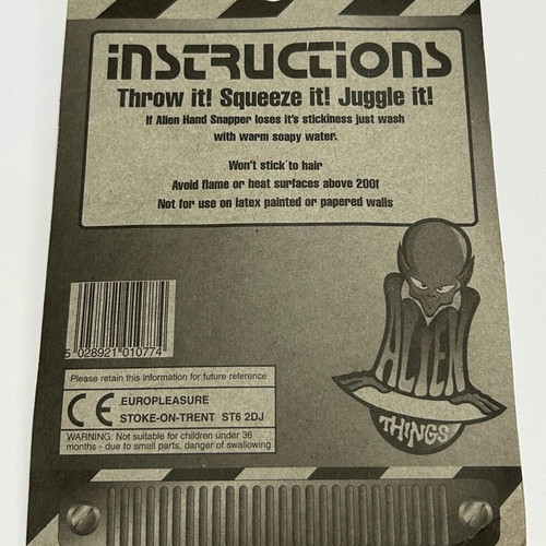Europleasure Alien Things Alien Hand Snapper new