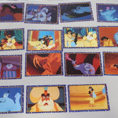 Aladdin Disney Panini cards used, set of 22 foreign language