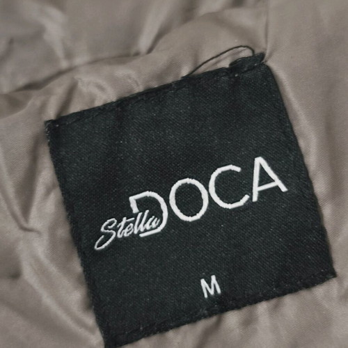 Women's long quilted coat DOCA size M like new, brown/gray