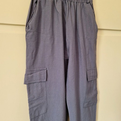 Morena Spain high-waisted airy blue cargo pants XS/S, like new