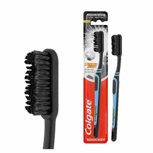 Colgate Charcoal Double Action toothbrush blue new