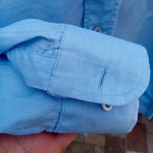 Cotton turquoise dress shirt like new, size L